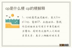 cp是什么梗 cp的梗解释