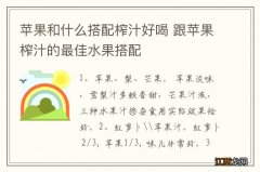 苹果和什么搭配榨汁好喝 跟苹果榨汁的最佳水果搭配