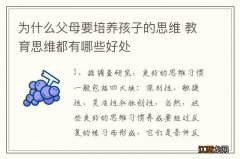 为什么父母要培养孩子的思维 教育思维都有哪些好处