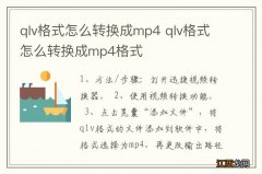 qlv格式怎么转换成mp4 qlv格式怎么转换成mp4格式