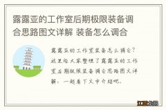 露露亚的工作室后期极限装备调合思路图文详解 装备怎么调合 武器