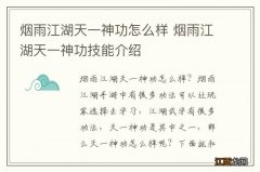 烟雨江湖天一神功怎么样 烟雨江湖天一神功技能介绍