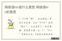 网络语hin是什么意思 网络语hin的意思