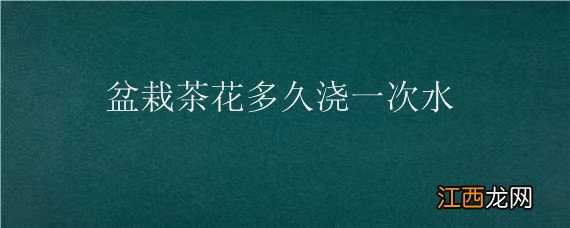 盆栽茶花多久浇一次水 盆栽茶花多久浇一次水合适