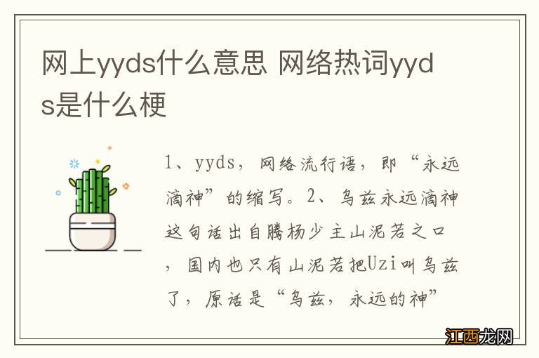 网上yyds什么意思 网络热词yyds是什么梗