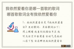 我依然爱着你是哪一首歌的歌词 哪首歌歌词含有我依然爱着你