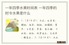 一年四季水果时间表 一年四季的时令水果是什么