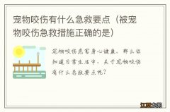 被宠物咬伤急救措施正确的是 宠物咬伤有什么急救要点