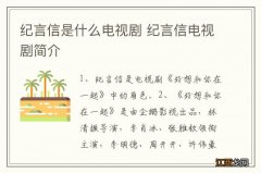 纪言信是什么电视剧 纪言信电视剧简介