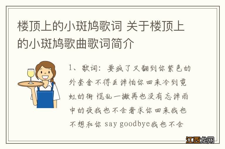 楼顶上的小斑鸠歌词 关于楼顶上的小斑鸠歌曲歌词简介