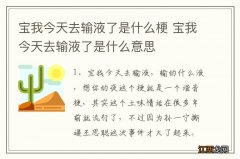 宝我今天去输液了是什么梗 宝我今天去输液了是什么意思