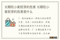 长期吃小麦胚芽的危害 长期吃小麦胚芽的危害是什么