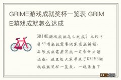 GRIME游戏成就奖杯一览表 GRIME游戏成就怎么达成