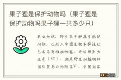 果子狸是保护动物吗果子狸一共多少只 果子狸是保护动物吗