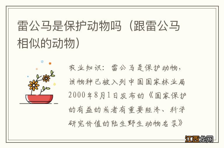 跟雷公马相似的动物 雷公马是保护动物吗