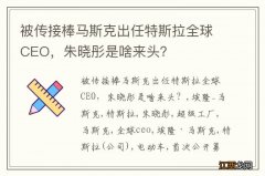 被传接棒马斯克出任特斯拉全球CEO，朱晓彤是啥来头？