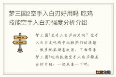 梦三国2空手入白刃好用吗 吃鸡技能空手入白刃强度分析介绍