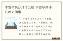 李雪琴吴亦凡什么梗 李雪琴吴亦凡怎么回事