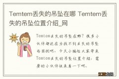 Temtem丢失的吊坠在哪 Temtem丢失的吊坠位置介绍_网