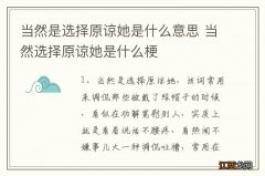 当然是选择原谅她是什么意思 当然选择原谅她是什么梗