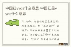 中国红yyds什么意思 中国红是yyds什么意思