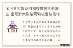 宝可梦大集结阿勃梭鲁技能有哪些 宝可梦大集结阿勃梭鲁技能详解