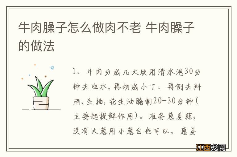 牛肉臊子怎么做肉不老 牛肉臊子的做法