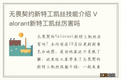 无畏契约新特工凯丝技能介绍 Valorant新特工凯丝厉害吗