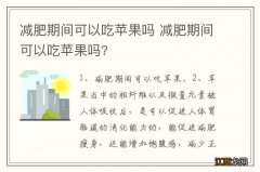 减肥期间可以吃苹果吗 减肥期间可以吃苹果吗?