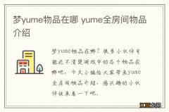 梦yume物品在哪 yume全房间物品介绍