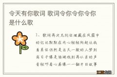 令天有你歌词 歌词令你令你令你是什么歌