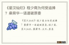 《星汉灿烂》程少商为何受追捧？桑舜华一语道破原委