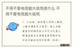 不得不爱电视剧大结局是什么 不得不爱电视剧大结局