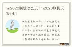 fm2020联机怎么玩 fm2020联机玩法说明