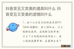 抖音变丑又变美的道具叫什么 抖音变丑又变美的滤镜叫什么