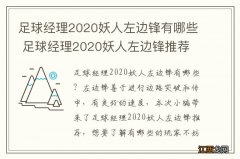 足球经理2020妖人左边锋有哪些 足球经理2020妖人左边锋推荐