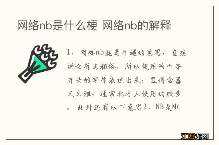 网络nb是什么梗 网络nb的解释