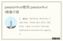 passionfruit歌词 passionfruit歌曲介绍