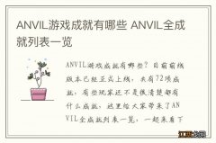 ANVIL游戏成就有哪些 ANVIL全成就列表一览