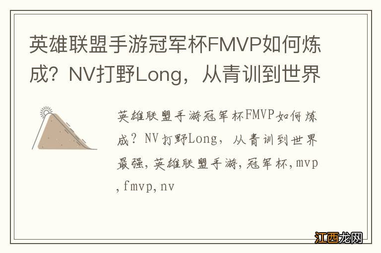 英雄联盟手游冠军杯FMVP如何炼成？NV打野Long，从青训到世界最强