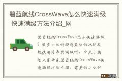 碧蓝航线CrossWave怎么快速满级 快速满级方法介绍_网