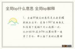 全局bp什么意思 全局bp解释