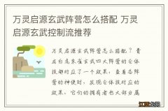 万灵启源玄武阵营怎么搭配 万灵启源玄武控制流推荐