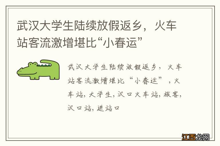 武汉大学生陆续放假返乡，火车站客流激增堪比“小春运”