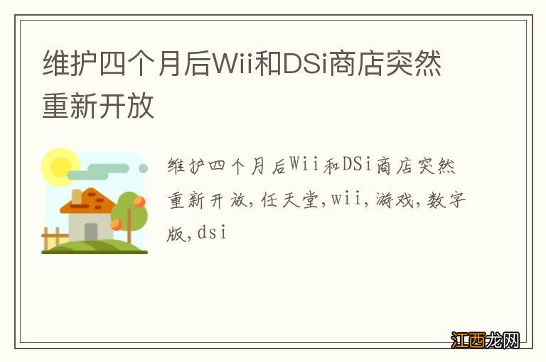 维护四个月后Wii和DSi商店突然重新开放