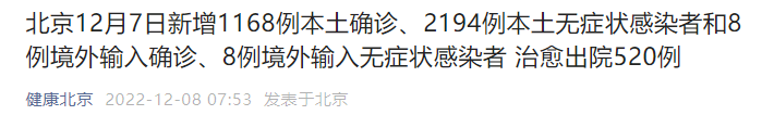 12月7日0时至24时北京新增178例社会面筛查人员详情