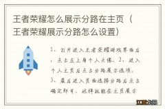 王者荣耀展示分路怎么设置 王者荣耀怎么展示分路在主页