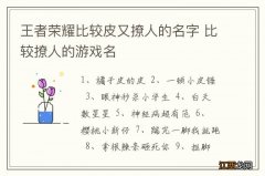 王者荣耀比较皮又撩人的名字 比较撩人的游戏名