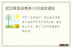 武汉家具消费券12月发放通知