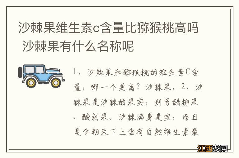 沙棘果维生素c含量比猕猴桃高吗 沙棘果有什么名称呢